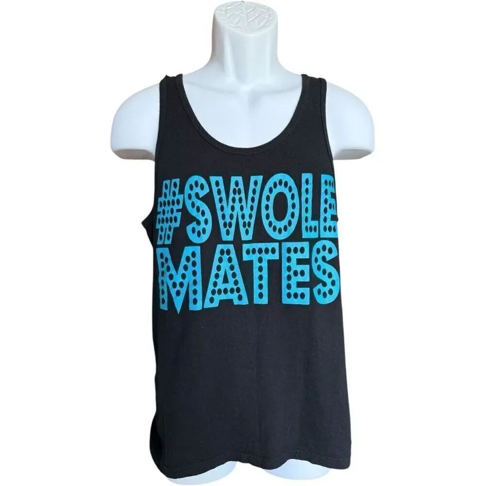 Womens Bella + Canvas Black Activewear Swole Mates Fitness Workout Tank - Sz S